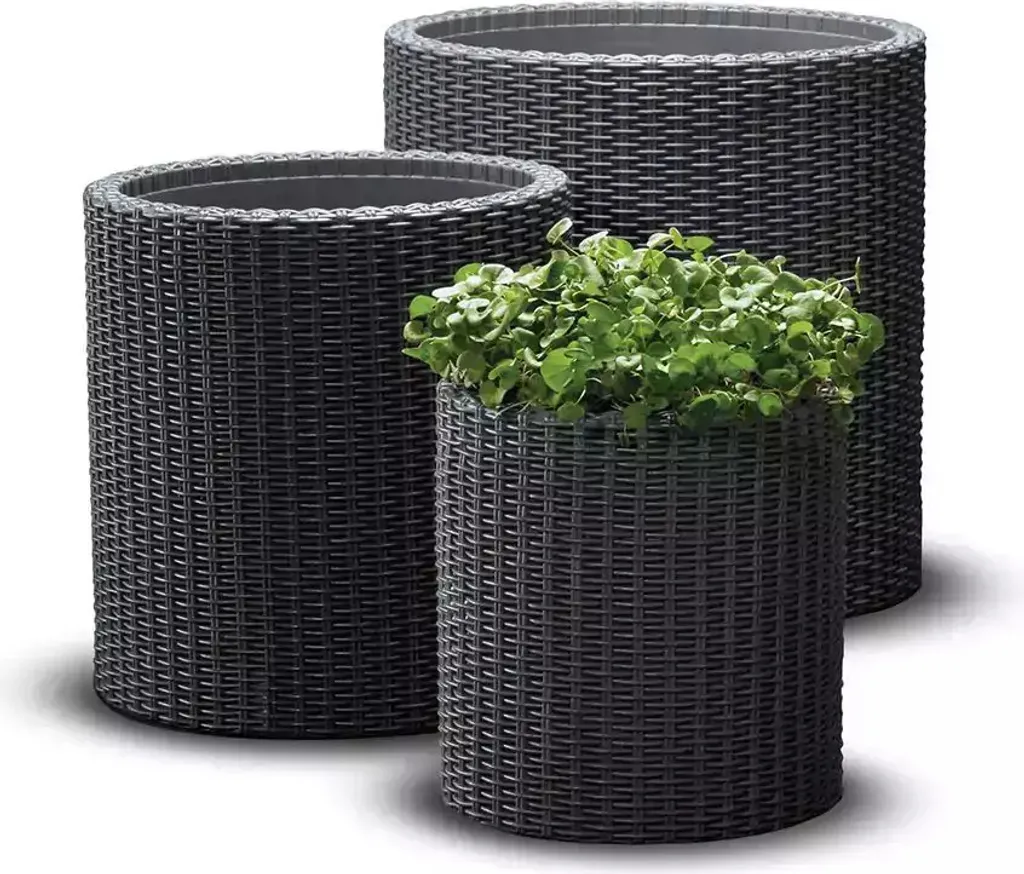 Pot de fleurs Durable et Anti-UV - Kit de 3 Jardinières Marron KETER