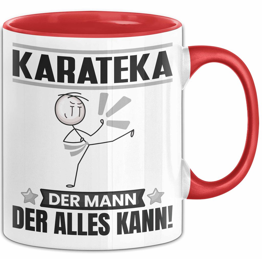 Karateka Tasse Geschenk für Karateka Der Mann Der Alles Kann Geschenkidee zum Geburtstag (Rot)