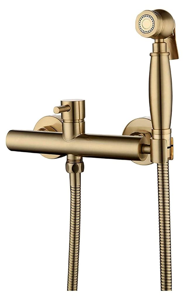 Toilettenspray-Set, Stoffwindel-Sprayer-Set, Messing, Handbrause, WC-Set, gebürstetes Gold, WC-Sprayer, Wandmontage, Badezimmer-Waschraum-Set mit ...