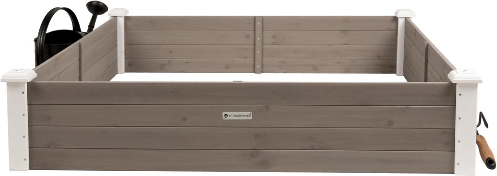 WONDERMAKE Große Hochbeet-Umrandung Beeteinfassung aus Holz für Garten Terrasse, Pflanzbeet Bausatz XL quadratisch, Blumenbeet Kräuterbeet Beetu...