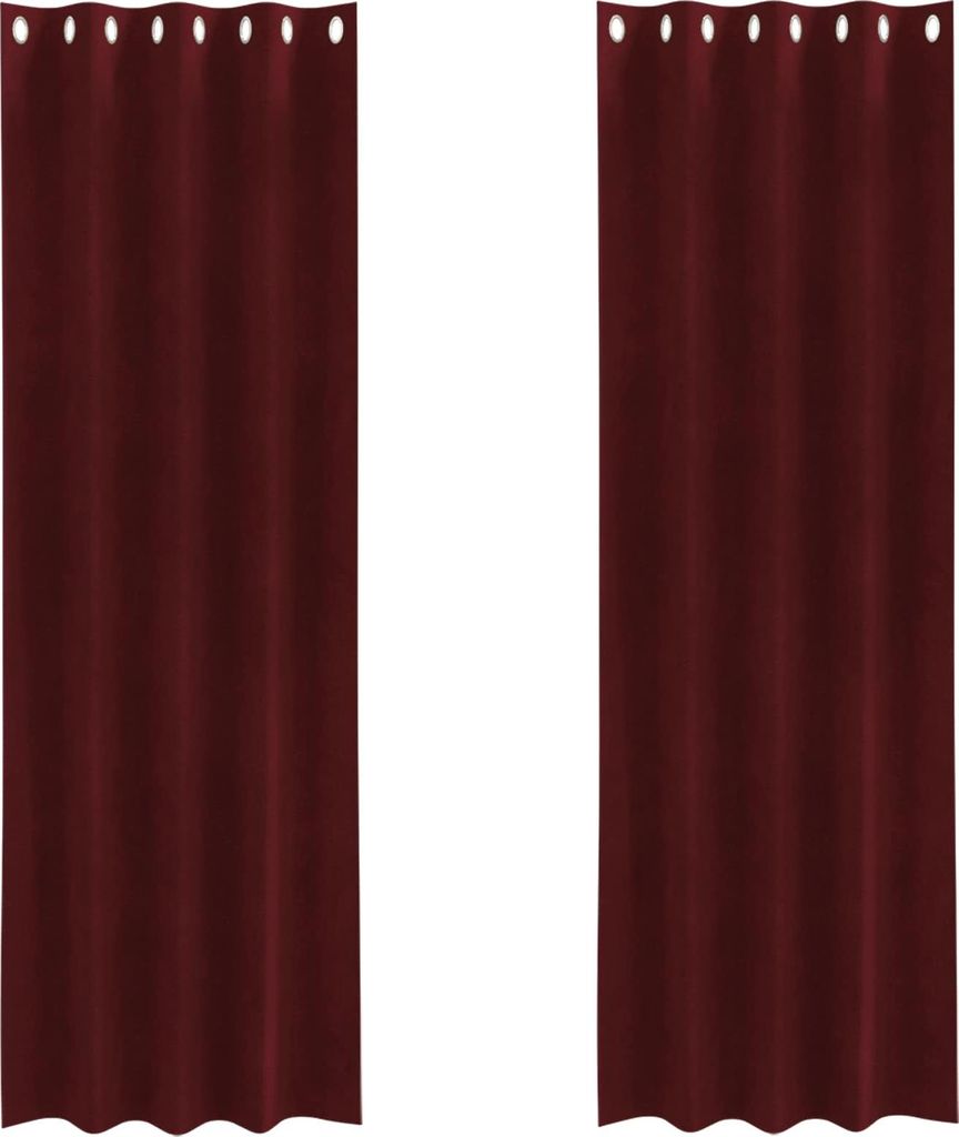 vidaXL Verdunkelungsvorhänge 2 pcs Weinrot 140 x 225 cm Samt