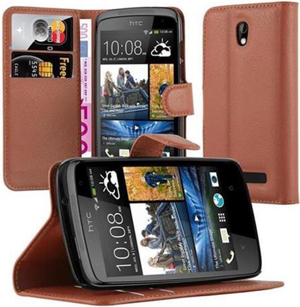 Cadorabo Hülle für HTC Desire 500 Schutz Hülle in Braun Handyhülle Etui Case Cover Magnetverschluss