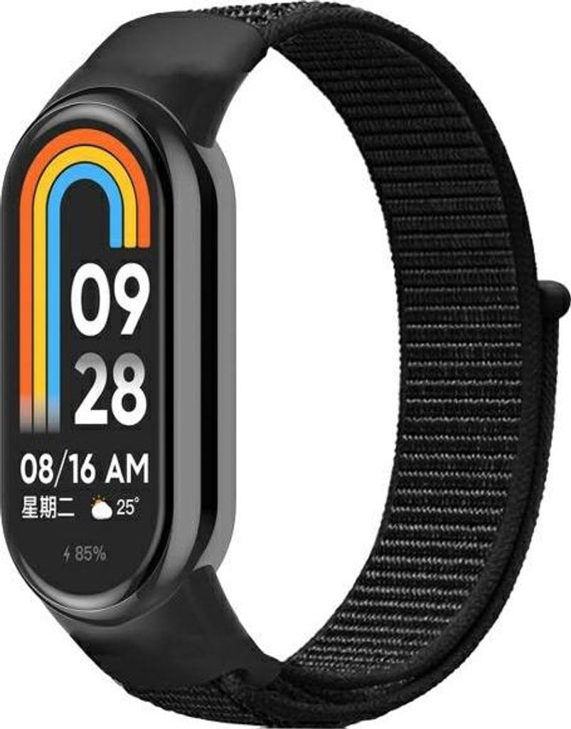 Beline Mi Band 9/8 Nylonloop Armband Schwarz Produktbild 