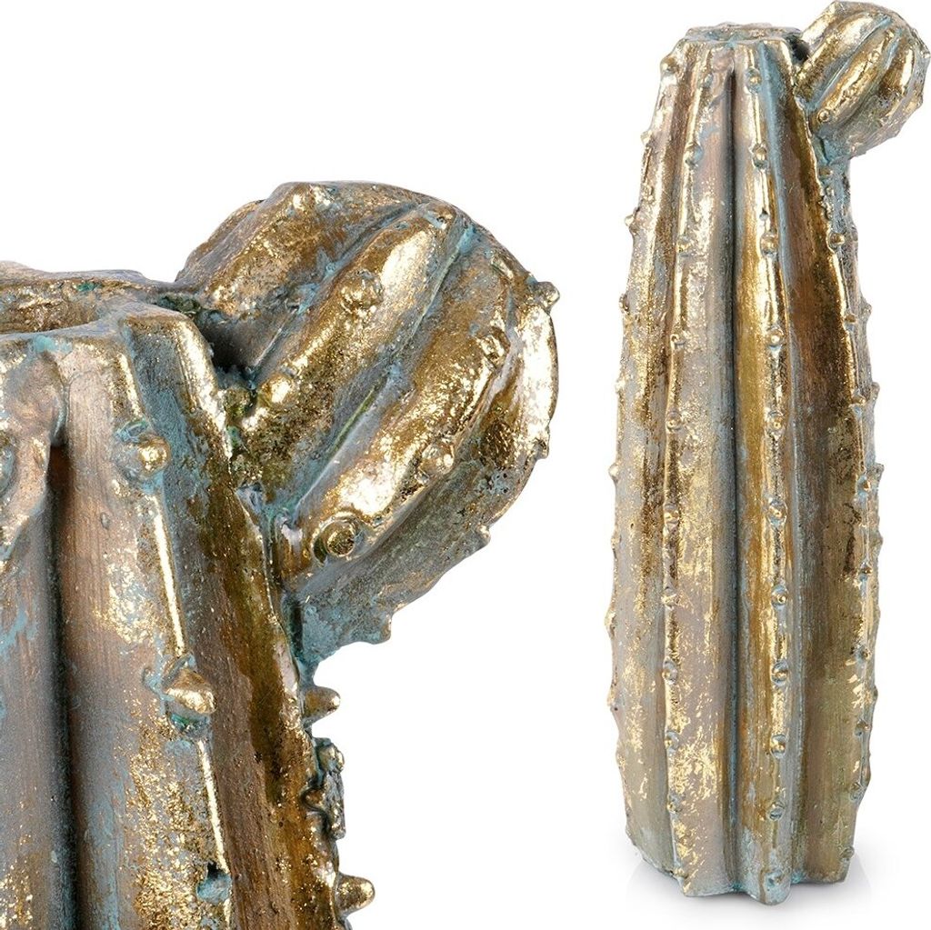 Vilde Blumenvase Dekovase Kaktusvase Vase für Blumen goldener Kaktee 47,5 cm