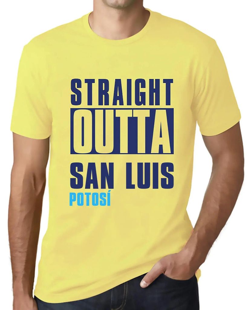 Herren Grafik T-Shirt Straight Outta San Luis Potosí Öko-Verantwortlich Vintage Jahrgang Kurzarm Lustige Druck Geburtstag Geschenk Mann