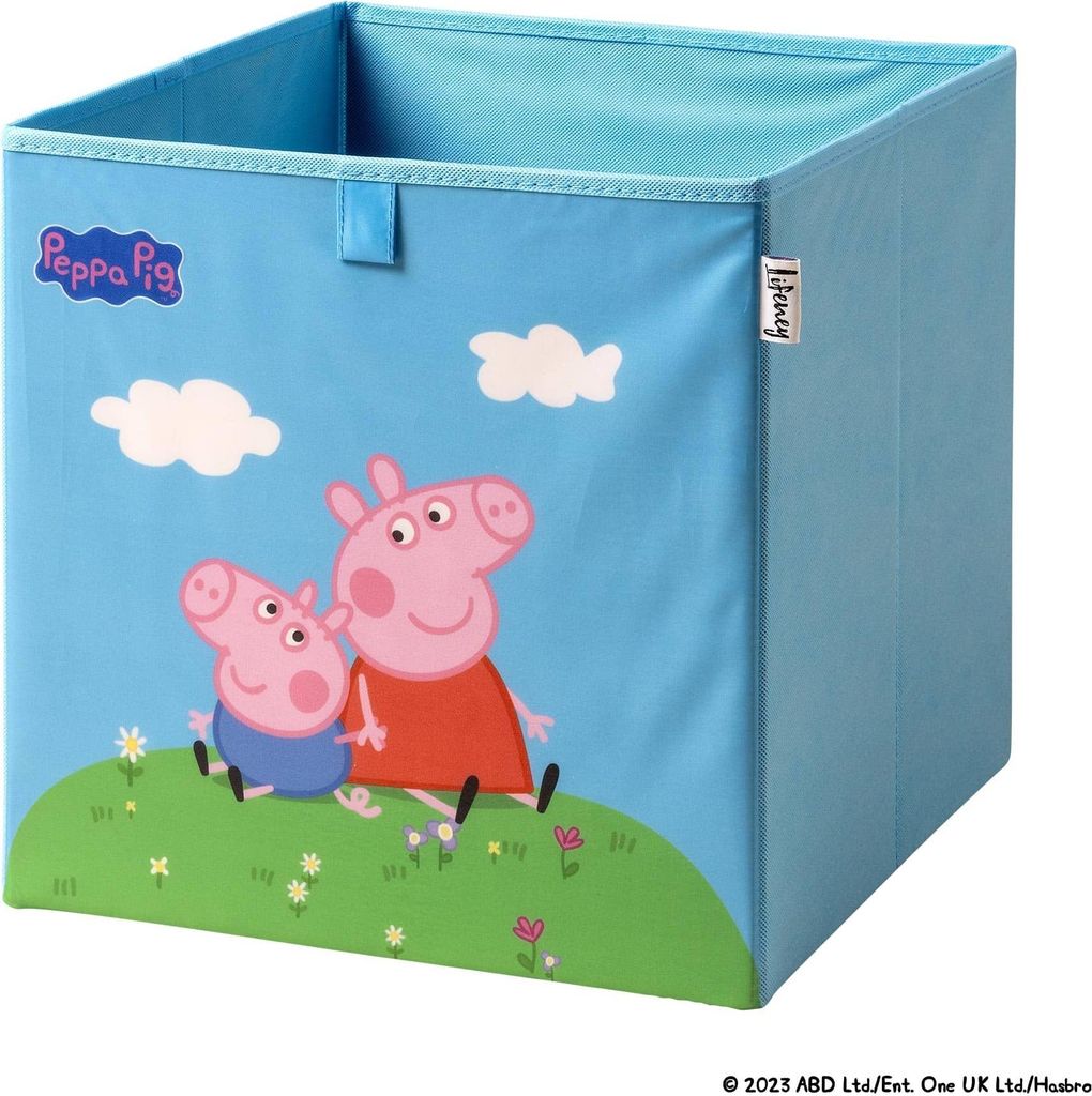 Lifeney meets "Peppa Wutz" Aufbewahrungsbox Box zur Aufbewahrung von Spielzeug 30 x 30 x 30 cm passend für klassische Würfelregale