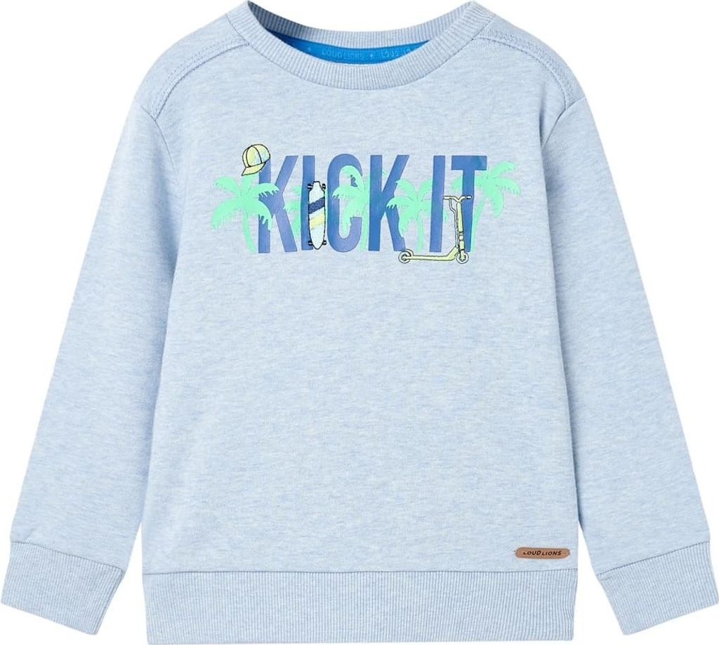 (Robust Möbel)Kinder-Sweatshirt - Modernes und langlebige - Hellblau Melange 128 NEU493757 - Arbeitshosen