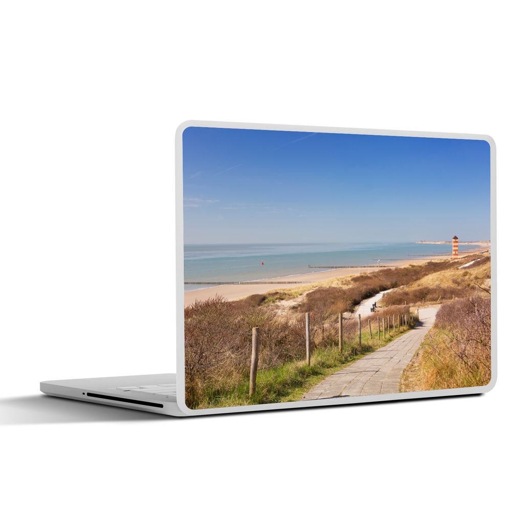 MuchoWow Laptop Aufkleber Sticker Cover Strand - Meer - Leuchtturm - Niederlande 36.5x27.5 cm - Laptop-Sticker