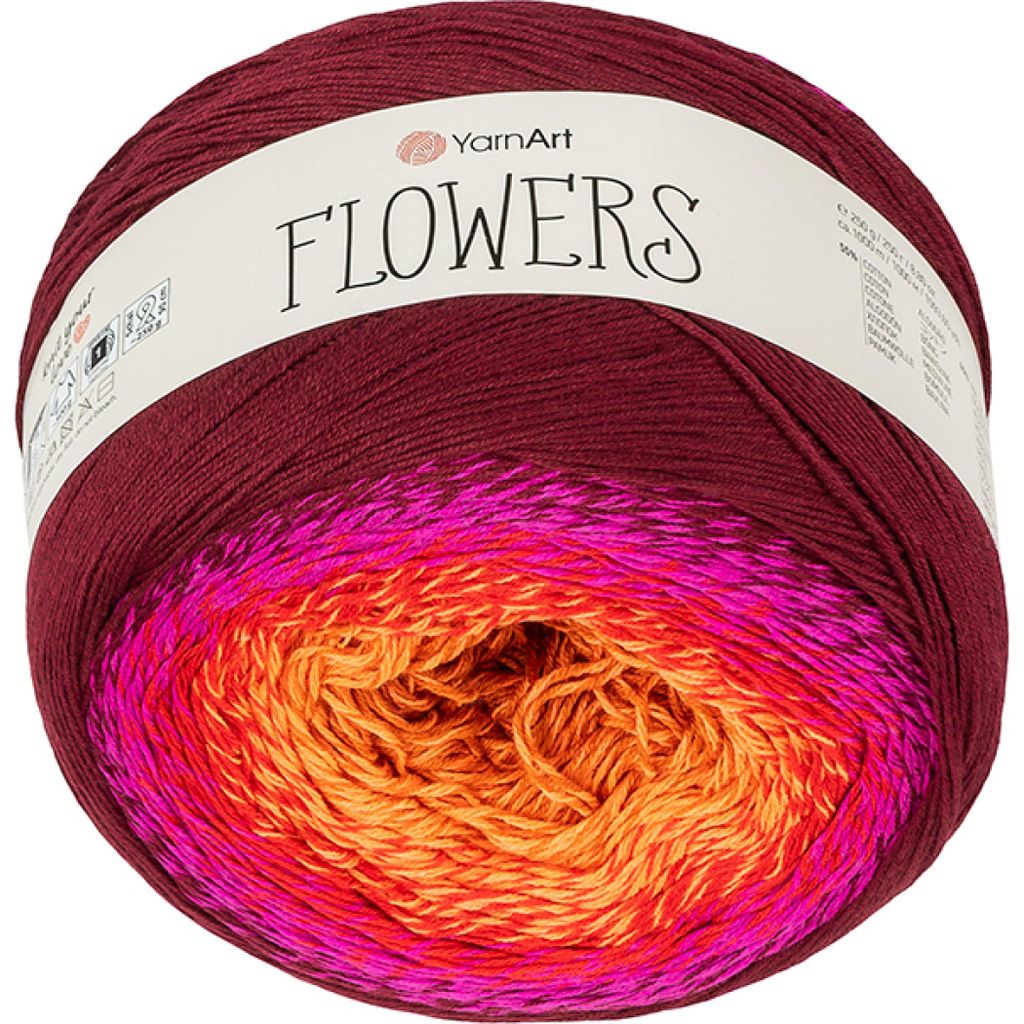 Příze Flowers - 250 g, 1000 m - Růžová,Oranžová Obrázek produktu 