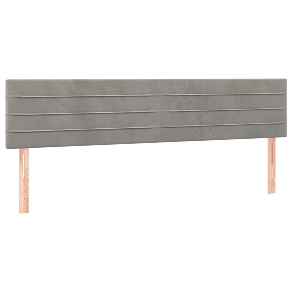 vidaXL Testiere 2 pz. Velluto grigio chiaro 100x5x78/88 cm Immagine del prodotto 
