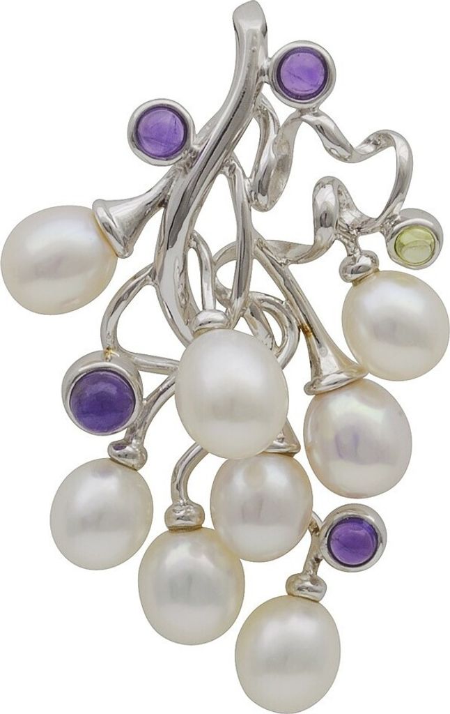 Anhänger Ästchen mit Süßwasser Perlen Amethyst Peridot 925 Silber Damen