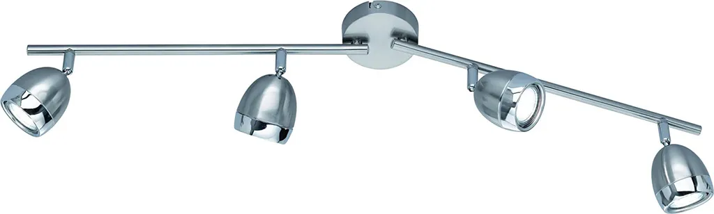 Faretto a Soffitto 4 Luci LED per Scale e Corridoio - Argento/Cromo