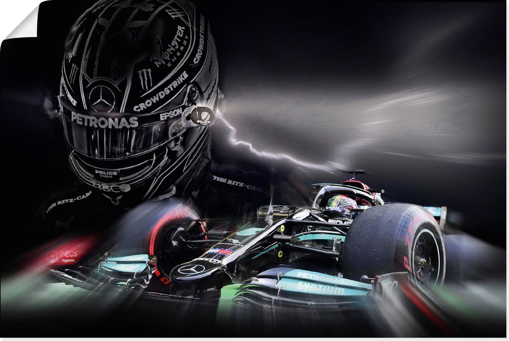 ARTland Poster Lewis Hamilton Größe: 90x60 cm