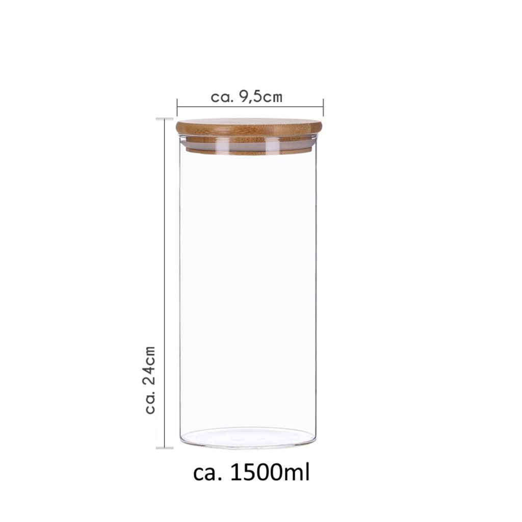 4er Set Vorratsglas mit Bambusdeckel und 8 Kreidetafel- Produktbild 4