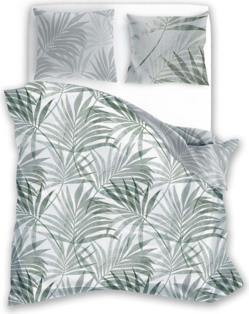 Linge de lit en satin 160x200 Milargo Verde 004 vert-gris Image du produit 