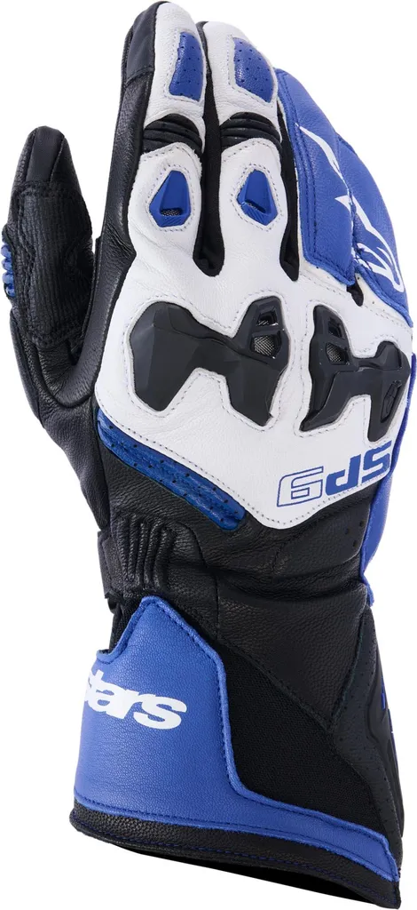 Gants de moto Alpinestars SP-9 bleu et blanc taille 2XL pour motards