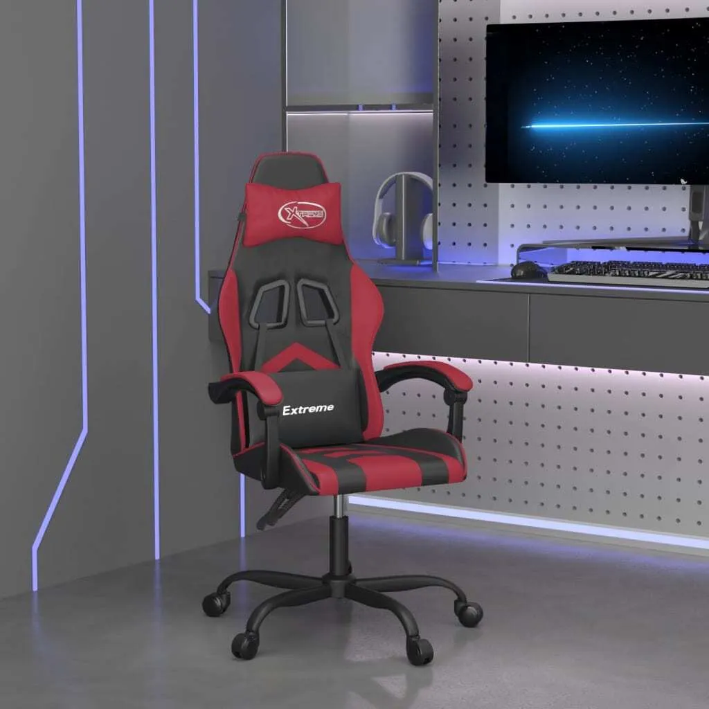 Sedia Gaming Economica e Robusta Ecopelle Rosso Vino The Living Store