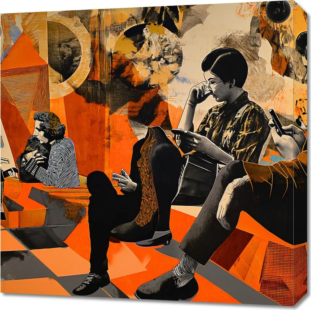 Quadro Astratto 60x60 Telaio Legno - Spazio per il dialogo Modern Art
