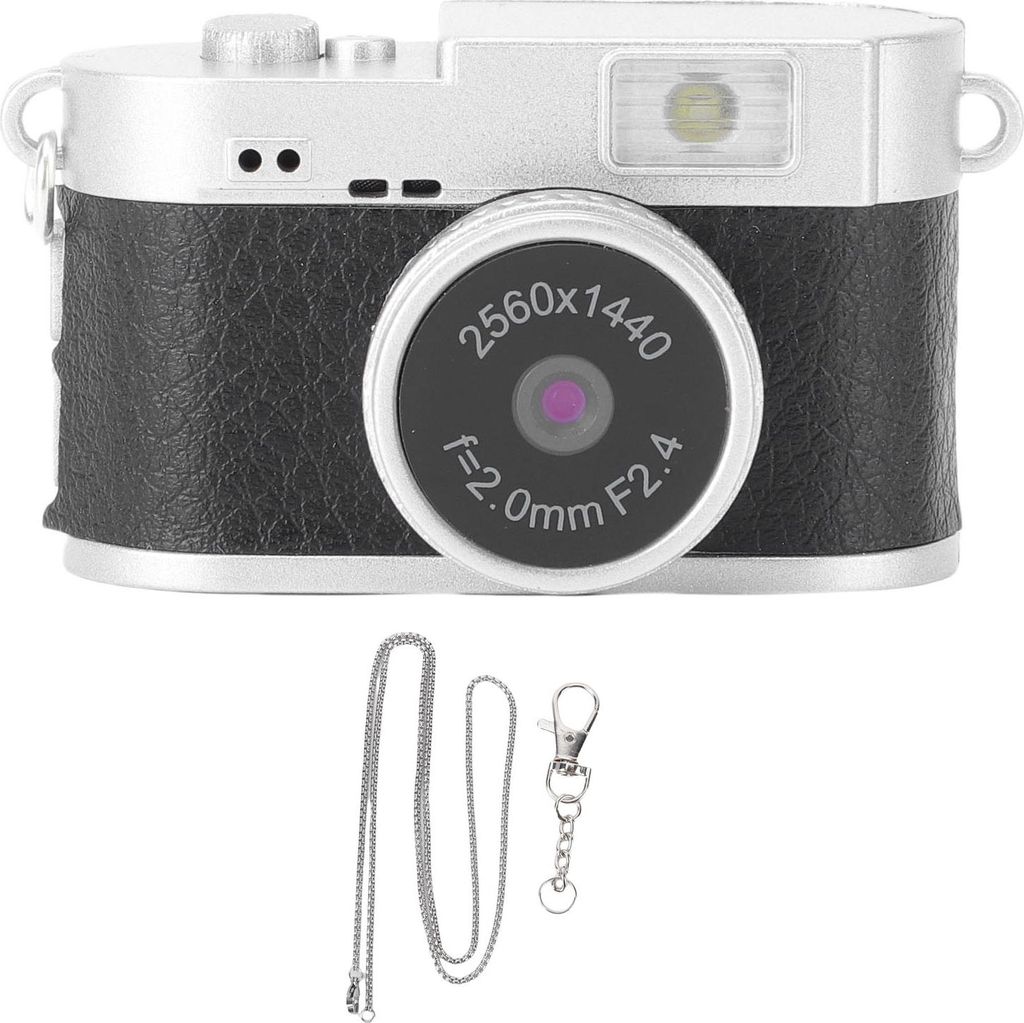 Retro-Digitalkamera 2K FHD Video 2MP Foto Kompaktkamera für Reisen Studie Aufnahme 1,47 Zoll Farbbildschirm 128GB Kleine Speicherkarte Schwarz