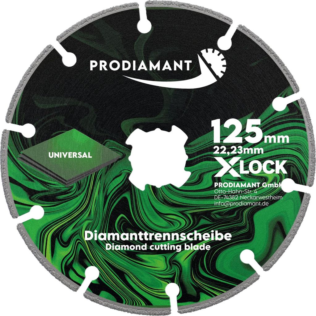 PRODIAMANT Diamanttrennscheibe für X-Lock Maschinen 115mm – Universell