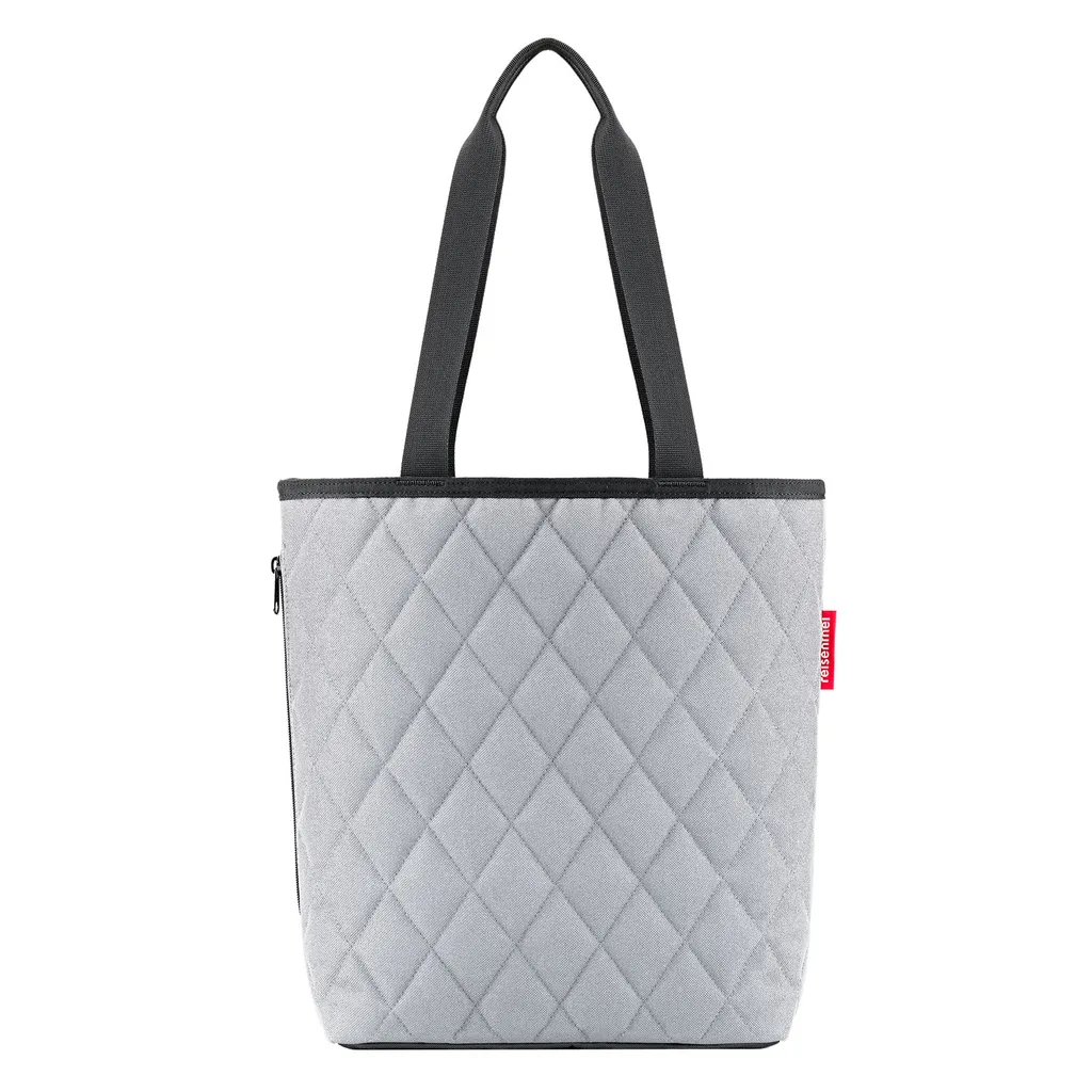 Sac shopper classique M losange gris clair ELR - Cabas chic élégant