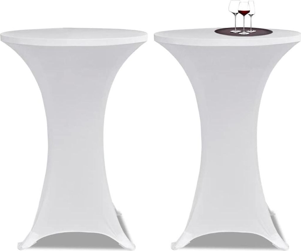 vidaXL Obliečky na barové stoly 4 ks Ø 60 cm Biele Obrázok produktu 