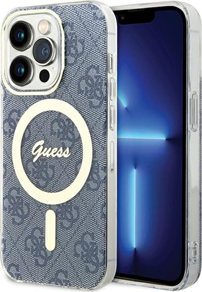 Guess GUHMP15LH4STB iPhone 15 Pro 6.1" blau hardcase IML 4G MagSafe Schutzhülle