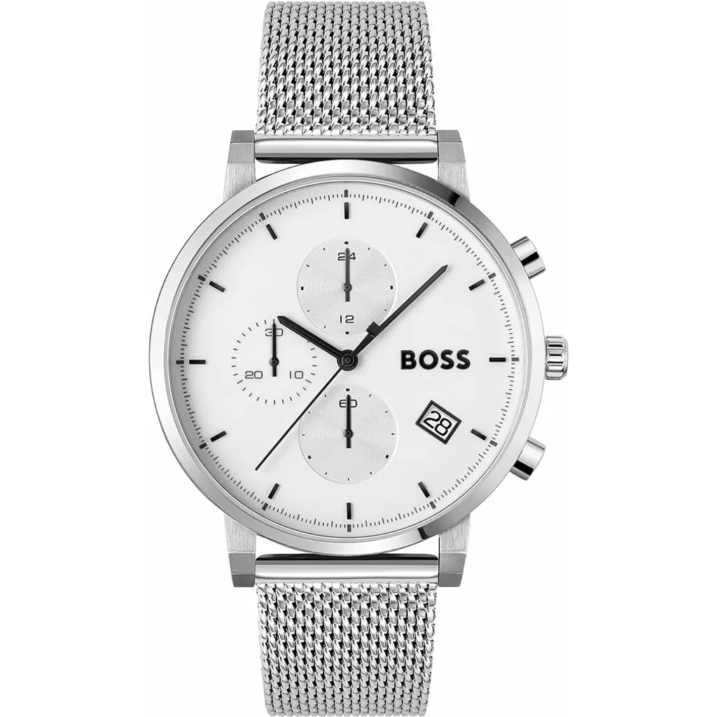 Montre Chronographe BOSS à Quartz avec Bracelet Maillons Argentés