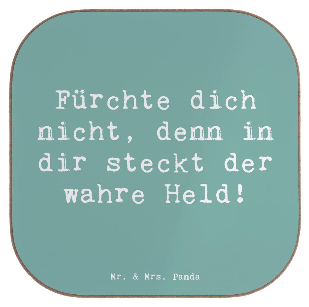 Mr. & Mrs. Panda Holzuntersetzer Spruch Ängste vor Monstern besiegen - Meeresbrise - Geschenk, Untersetzer Glas, Trost, Tassenuntersetzer, für Gl...