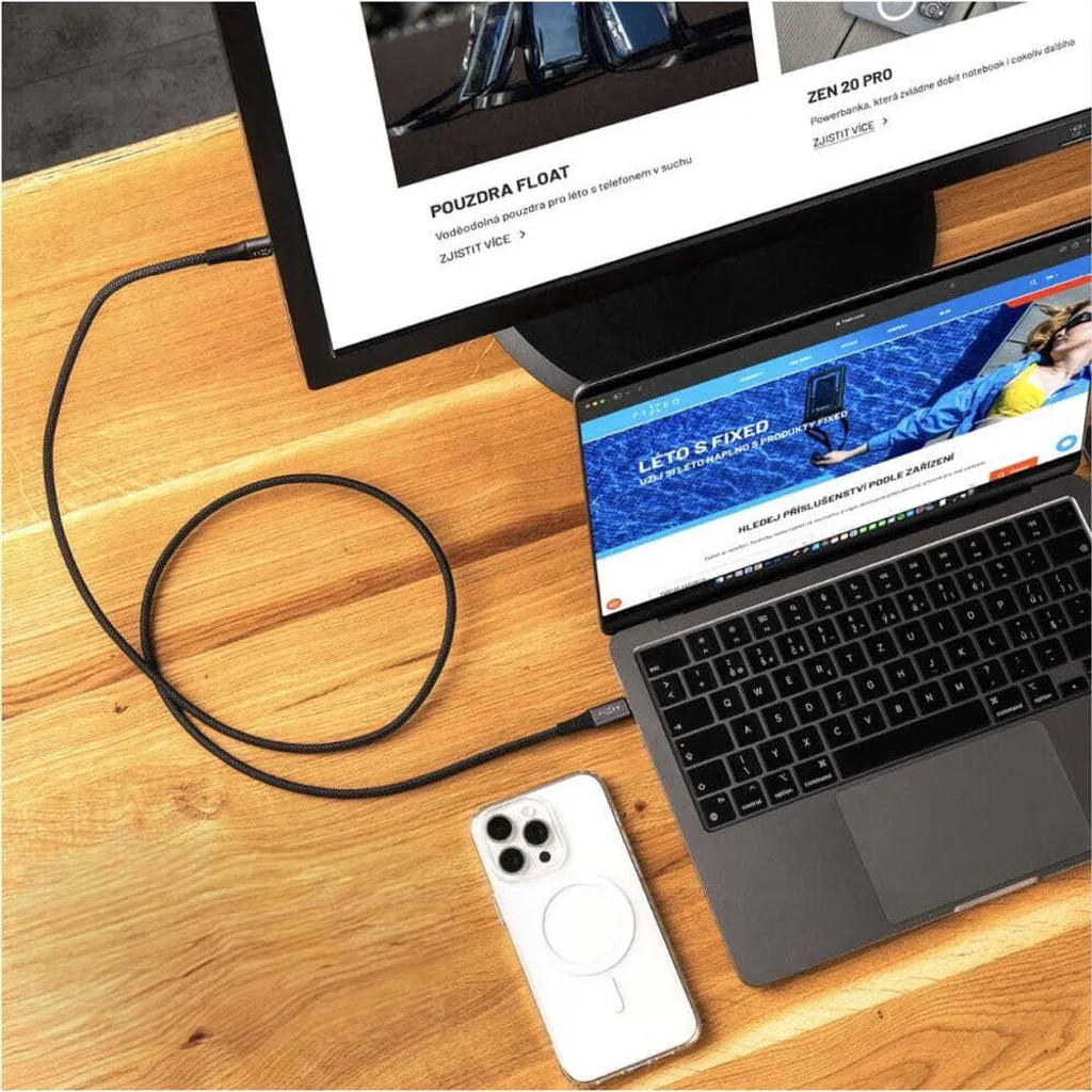 Câble USB-C vers USB-C 240W 2m Fixed Media Cable Nylon Robuste Noir - 7
