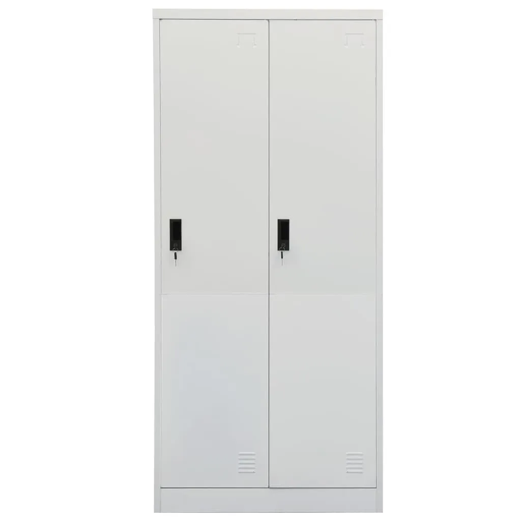Armoire de rangement en acier gris clair 80 cm - Structure renforcée