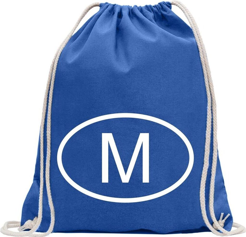 Kiwistar - Turnbeutel - royal - Malta M - Fun Rucksack Sport Beutel Gymsack Baumwolle mit Ziehgurt