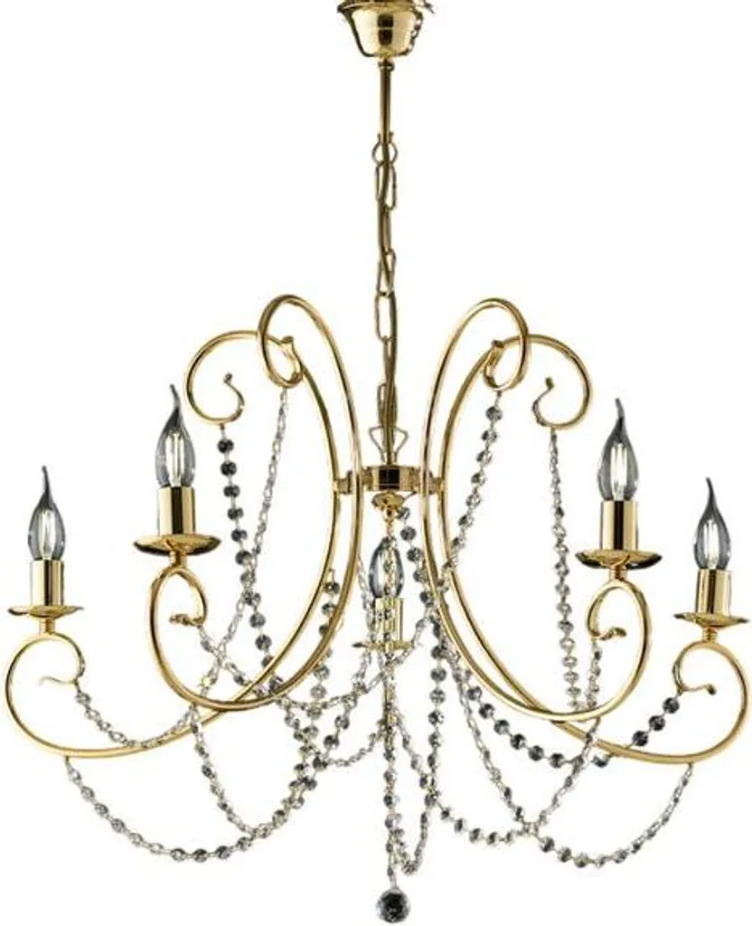 Lustre Magda 5 feux en fer finition or chic d.68cm série BL146-5-OR
