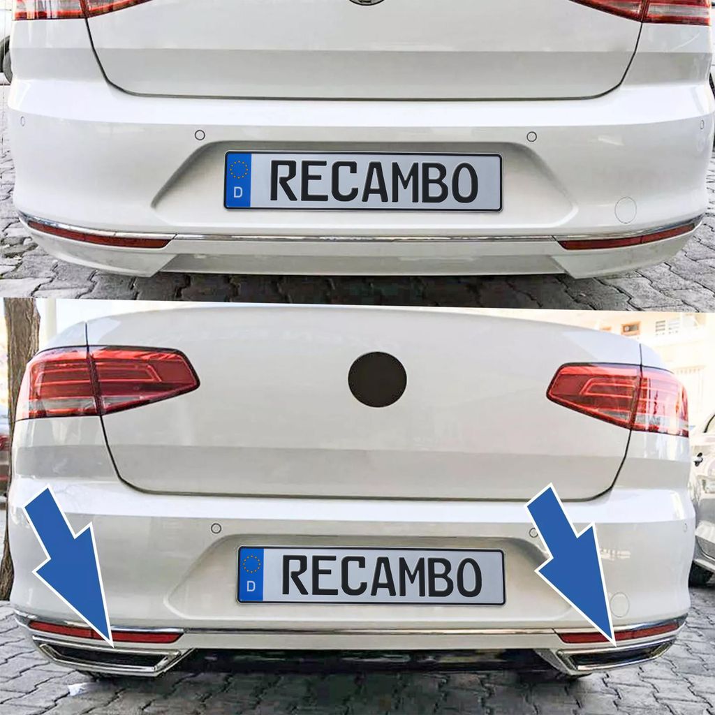 Nerezové tlumiče výfuku vhodné pro Passat B8, 3G | Obrázek produktu 