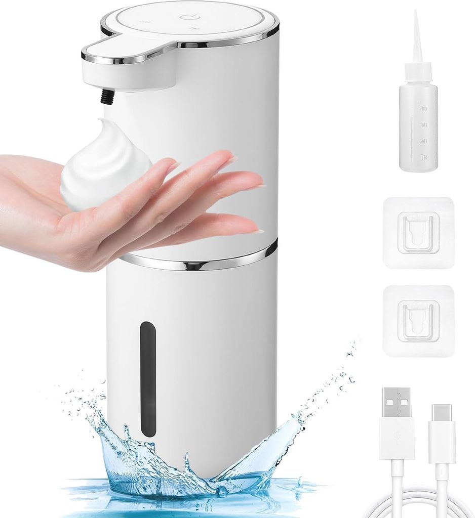 Seifenspender Automatischer Wandmontage Schaumseifenspender Elektrischer - Seifenspender Set USB-Aufladung mit Sensor Infrarot Bewegungssensor