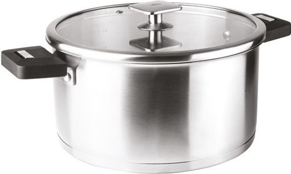 Set aus 3 edelstahl-kochtöpfen (16 / 18 / 20 cm) + griff Lacor 56610