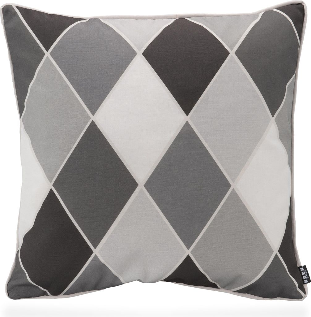H.O.C.K. Diamond Outdoor Kissen 50x50cm black&white big