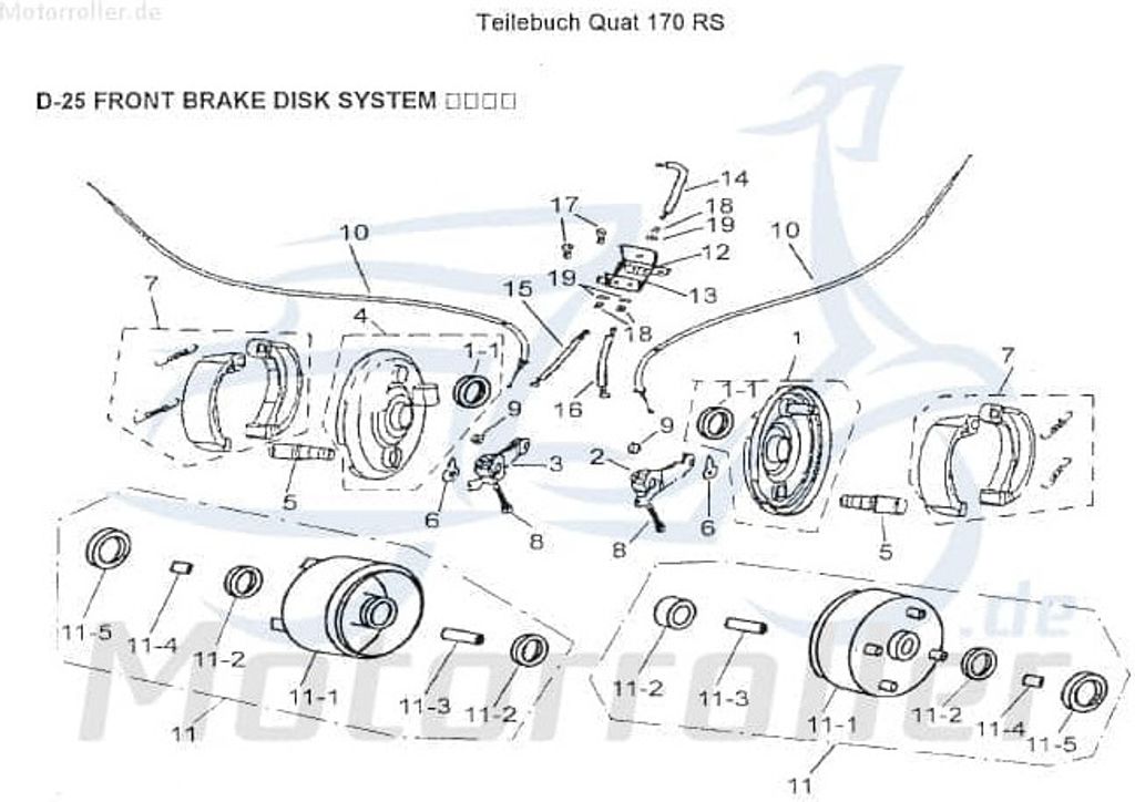 AEON Bremszug kurz Cobra 180 RS Bowdenzug Quad 180ccm 4Takt Motorroller.de Bremsleitung Seilzug Bautenzug Bremsseil Bremskabel Brems-Zug Bauten-Zug