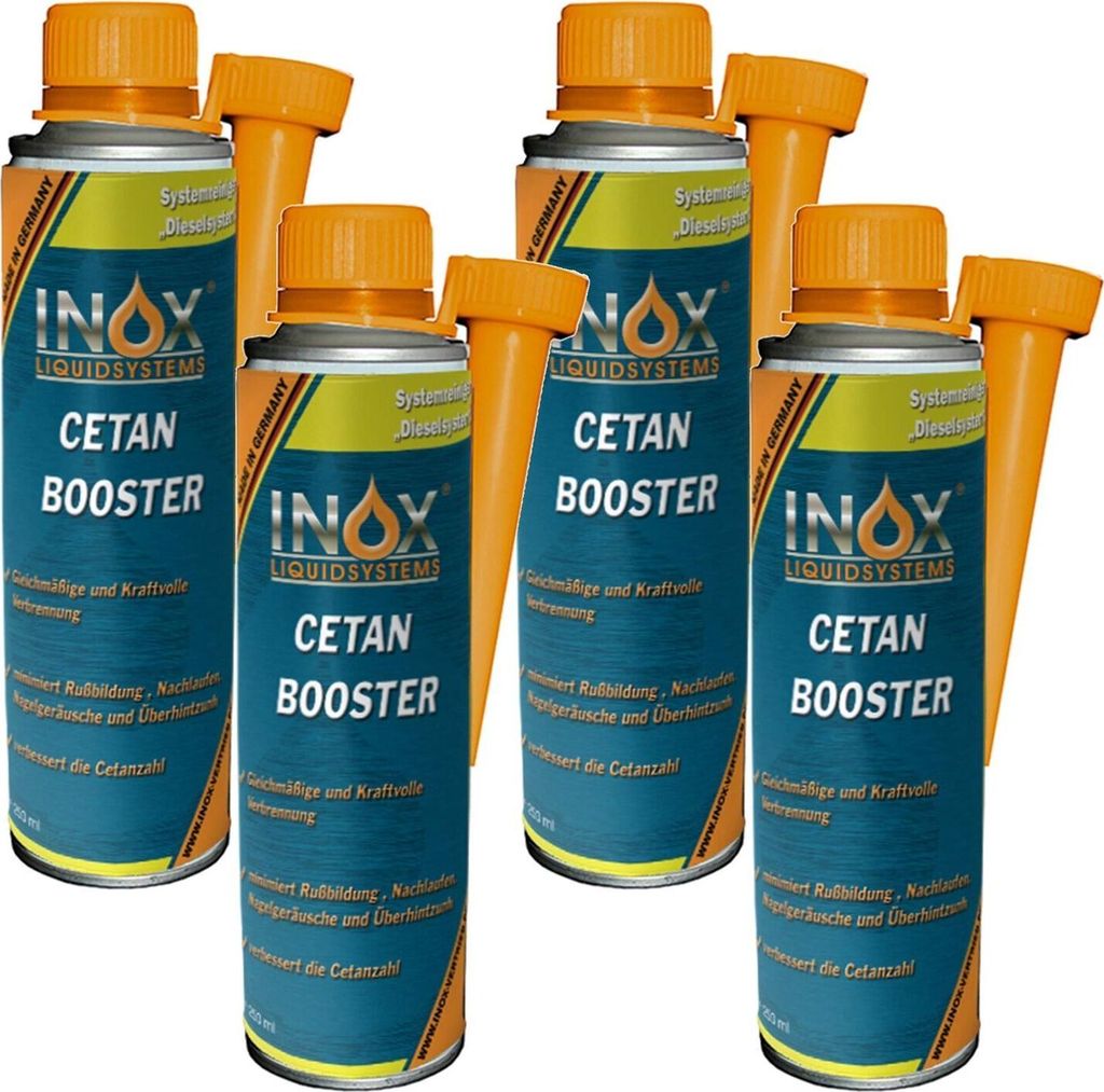 INOX Cetan Booster Additiv für Dieselmotoren 4x250 ml Cetanzahl Verbesserer