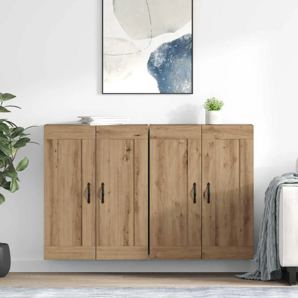 Set 2 Armadietti Pensili vidaXL Rovere Artisan 69,5x34x90 cm - Offerta