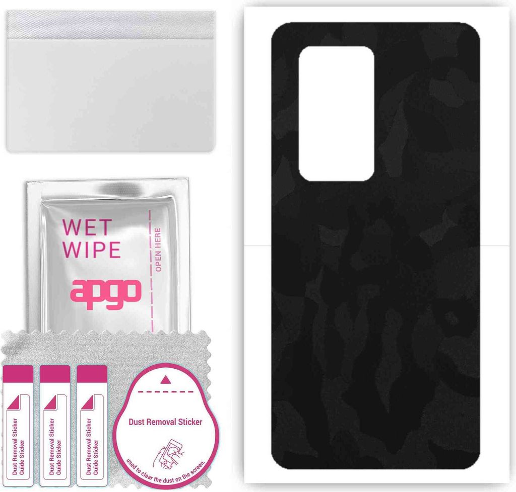 apgo Rückseite Schutzfolie, Skin, kompatibel mit Huawei P40 Pro Plus, Hinten Displayschutzfolie aus Vinylfolie, kratzfest, einfache Montage - Schw...