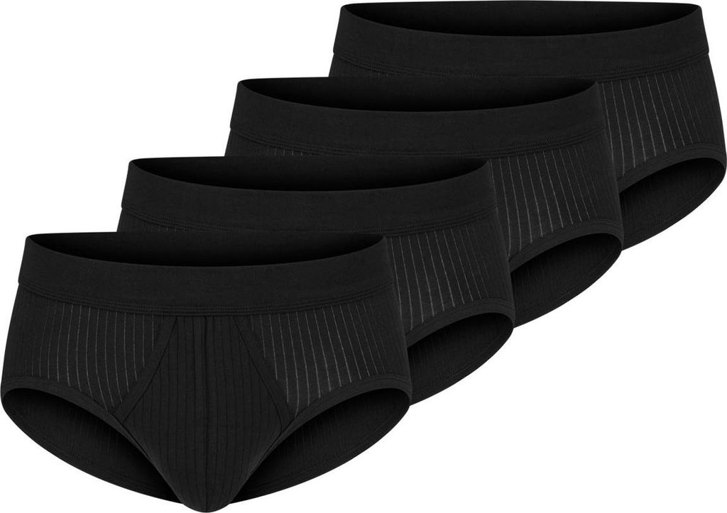 Schiesser 4er Pack Baumwolle Essentials Authentic Slip / Unterhose Stilvolles Nadelzug-Design, Weiche Single-Jersey-Qualität, Komfortbund mit Eing...