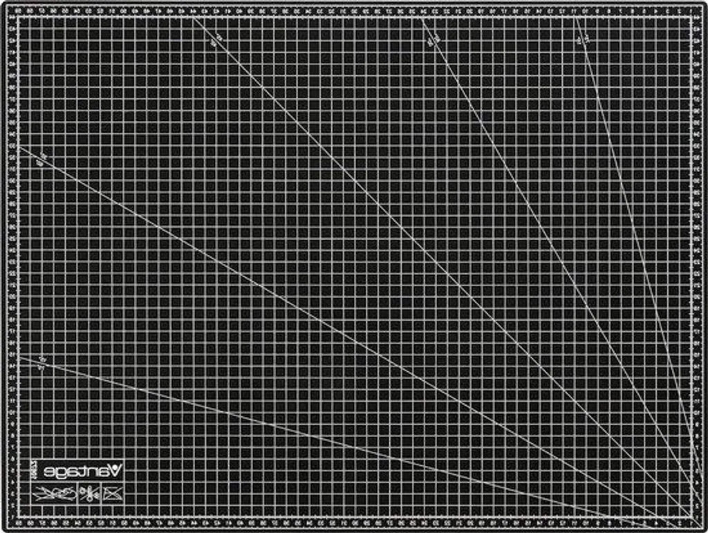 Tapis de découpe A2 Dahle auto-cicatrisant 45 x 60 cm noir quadrillé