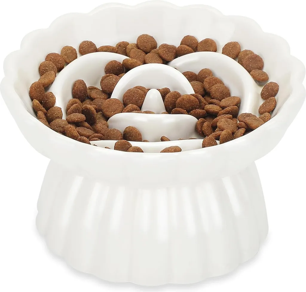 Gamelle anti-glouton surélevée céramique 400ml pour petits animaux