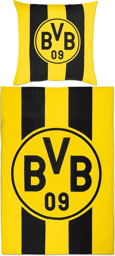 Borussia Dortmund BVB Bettwäsche Blockstreifen 135 x 200 cm Produktbild 