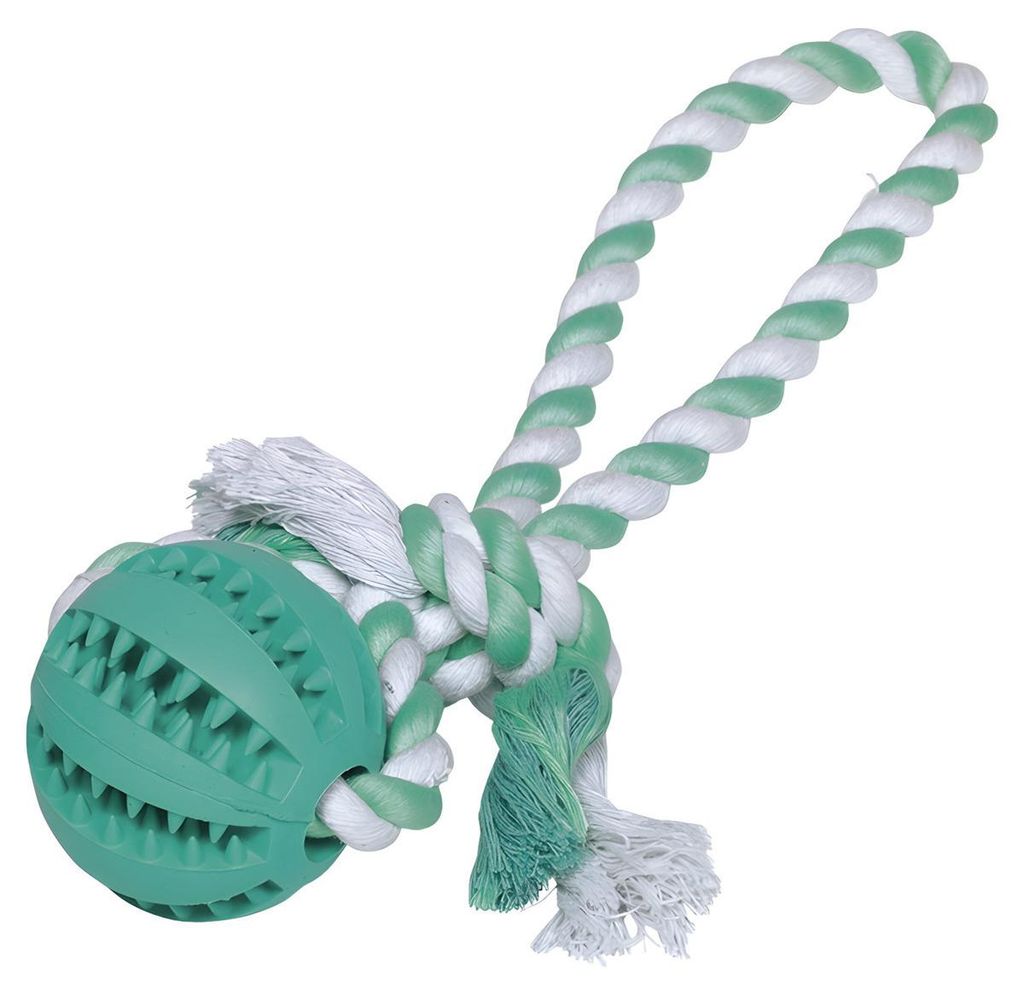 Nobby Vollgummi Ball mit Seil, DENTAL LINE, Ø 7 cm
