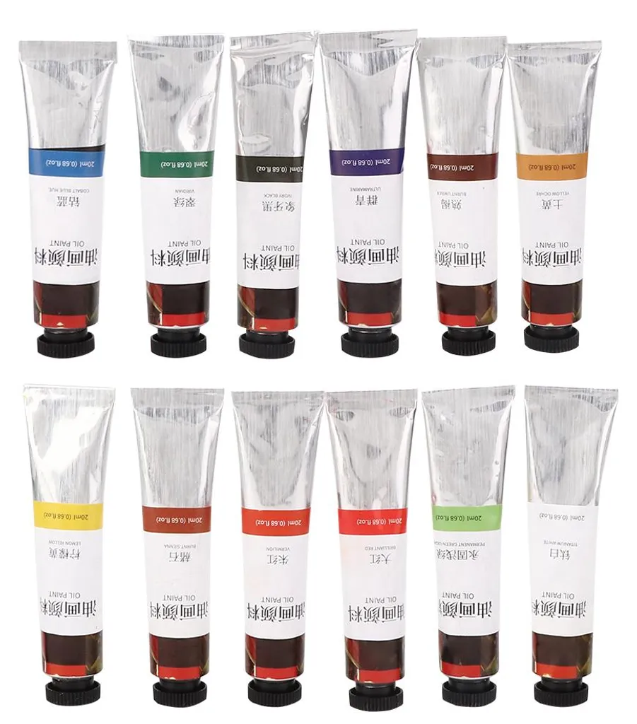 Set de peinture à l'huile pour apprendre le dessin et l'art 12 x 20 ml