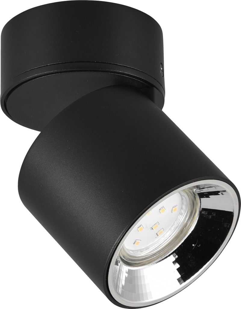 Spot a soffitto nero a sospensione circolare mobile 1xGU10 Immagine del prodotto 