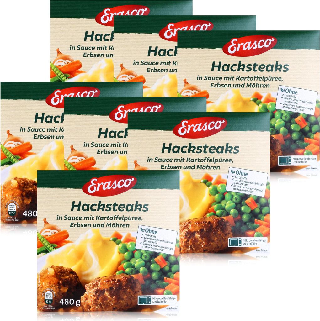 Erasco Hacksteaks 480g Fertigessen (7er Pack) Produktbild 
