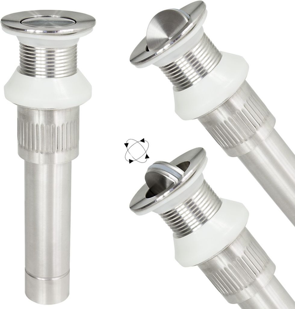 Edelstahl Abfluss Pop Up Garnitur Überlauf Exenter Bad Waschbecken Küche Sanlingo